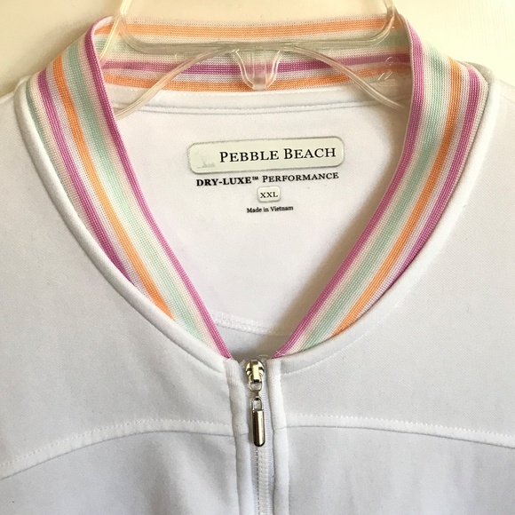 PEBBLE BEACH Golf Jacket Dry-Luxe Performance Zip Up White Women’s Size XXL 2X - Picture 3 of 16